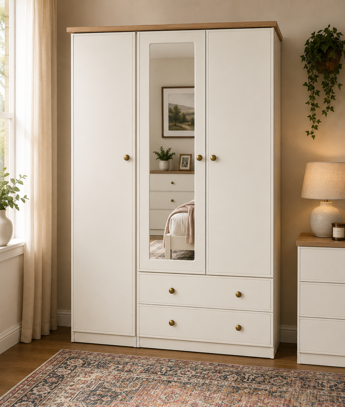 Millwood Elephants Breath Three Door Two Drawer Wardrobe