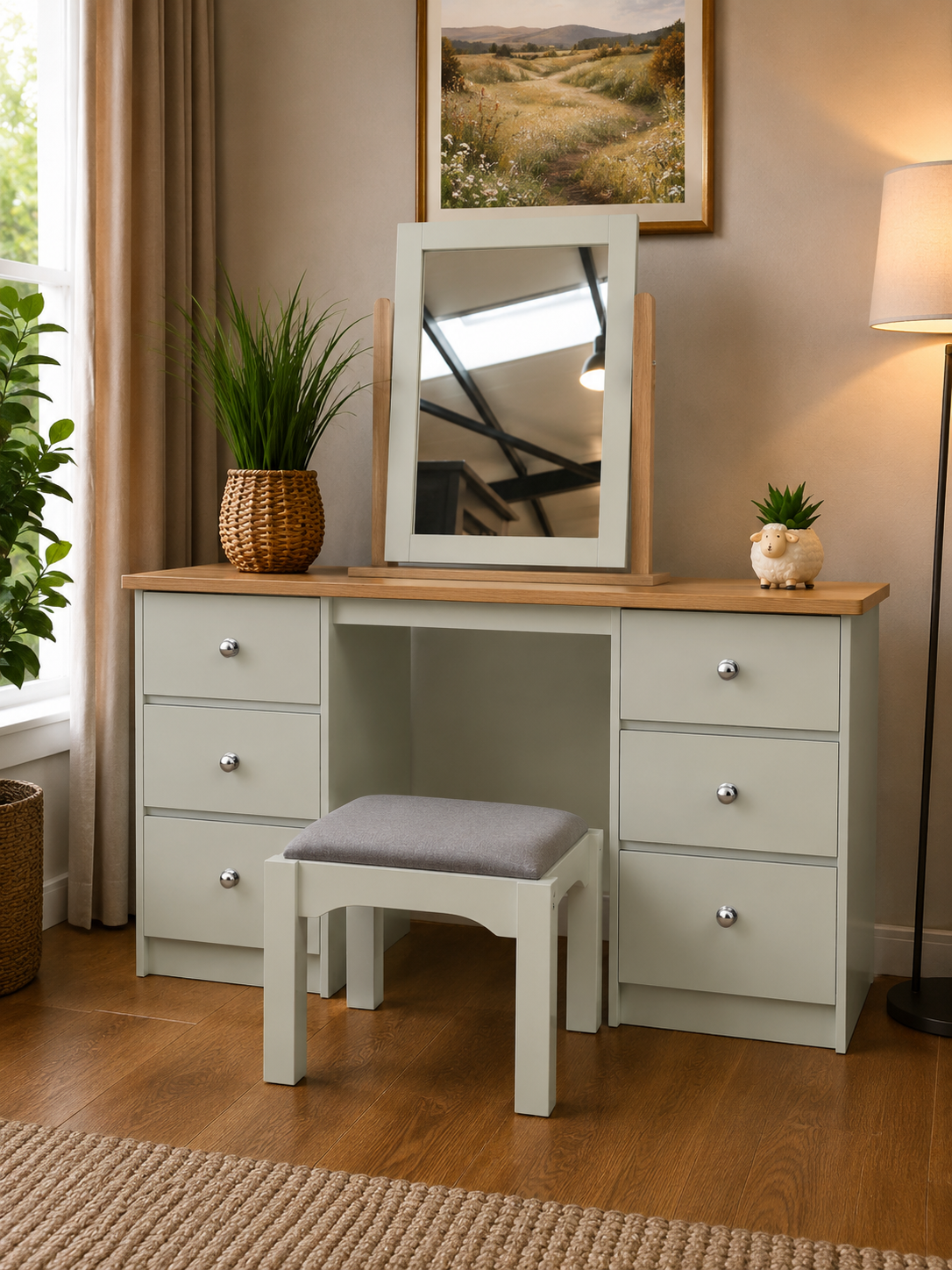 Millwood French Green Dressing Table Set