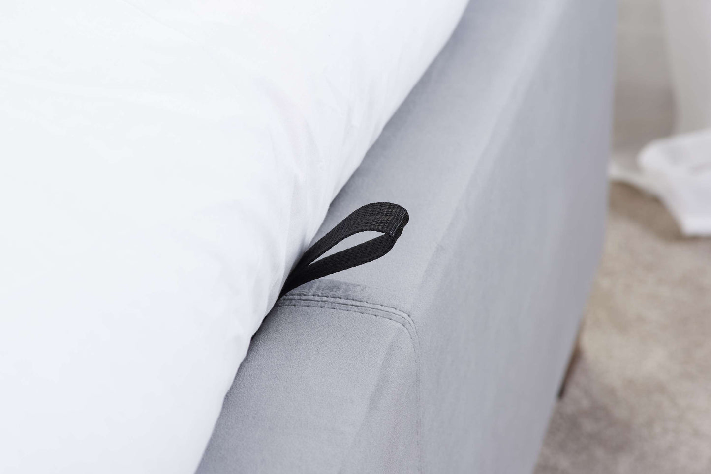 Cologne Grey Fabric Ottoman Storage Bed