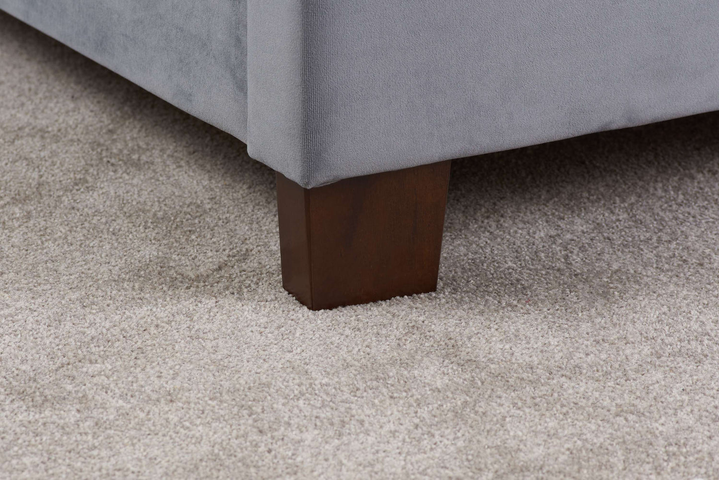 Cologne Grey Fabric Ottoman Storage Bed
