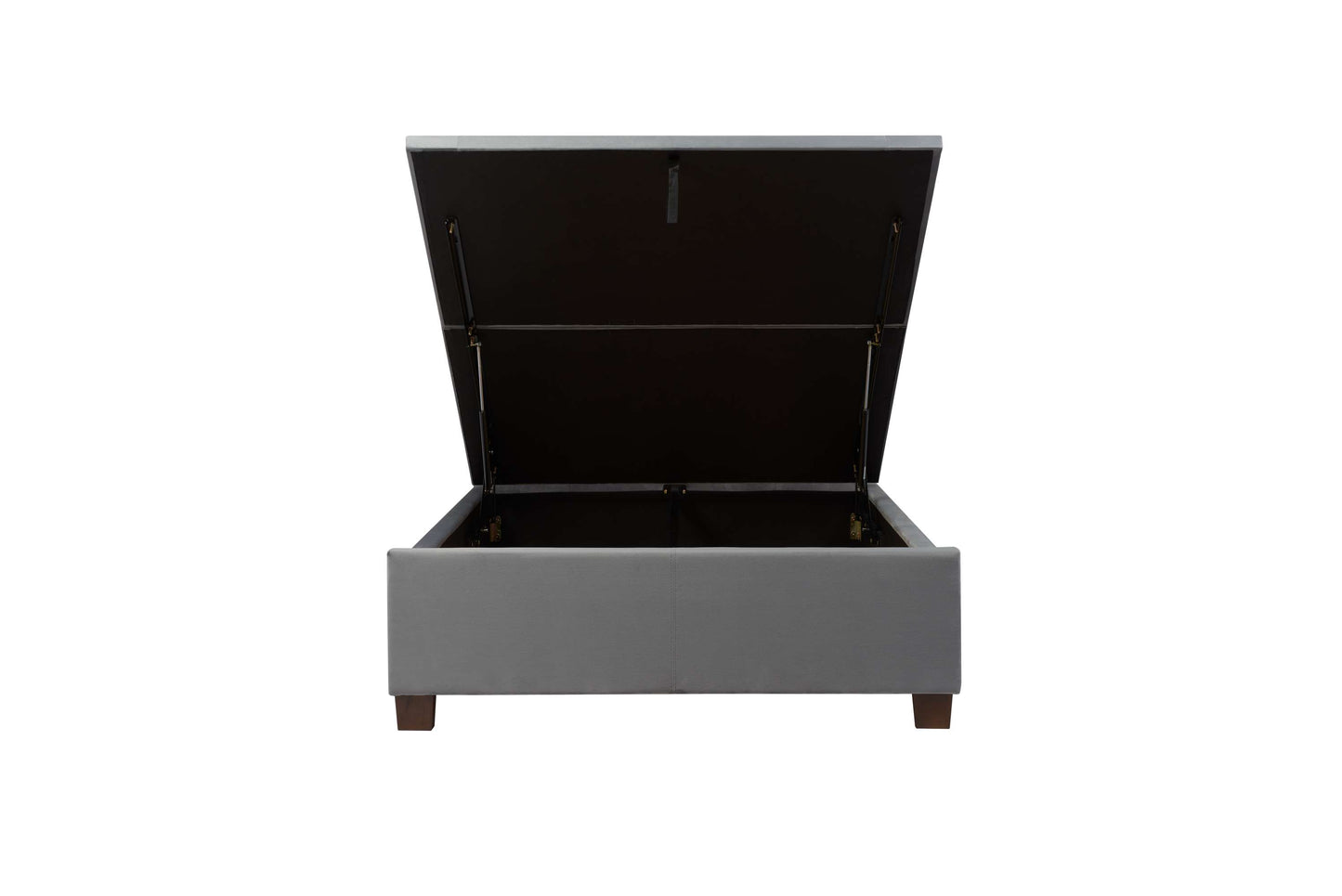 Cologne Grey Fabric Ottoman Storage Bed