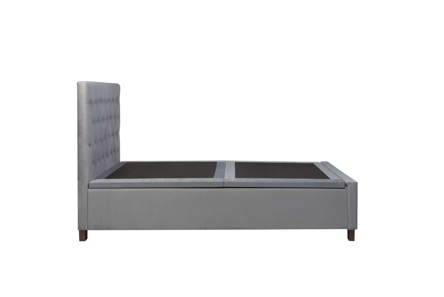 Cologne Grey Fabric Ottoman Storage Bed