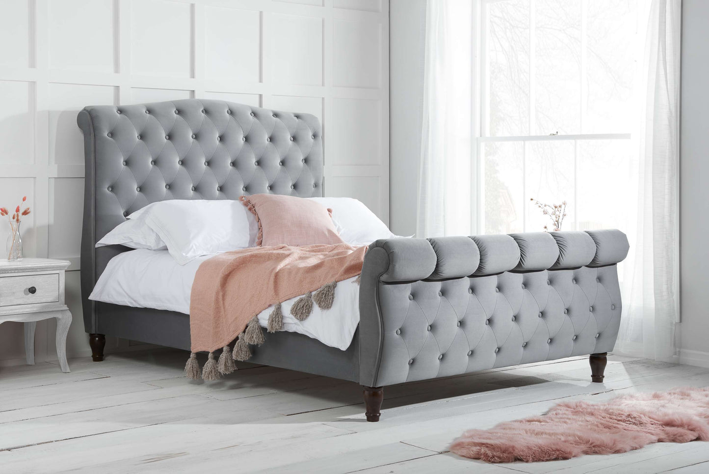 Colorado Grey Fabric Bed