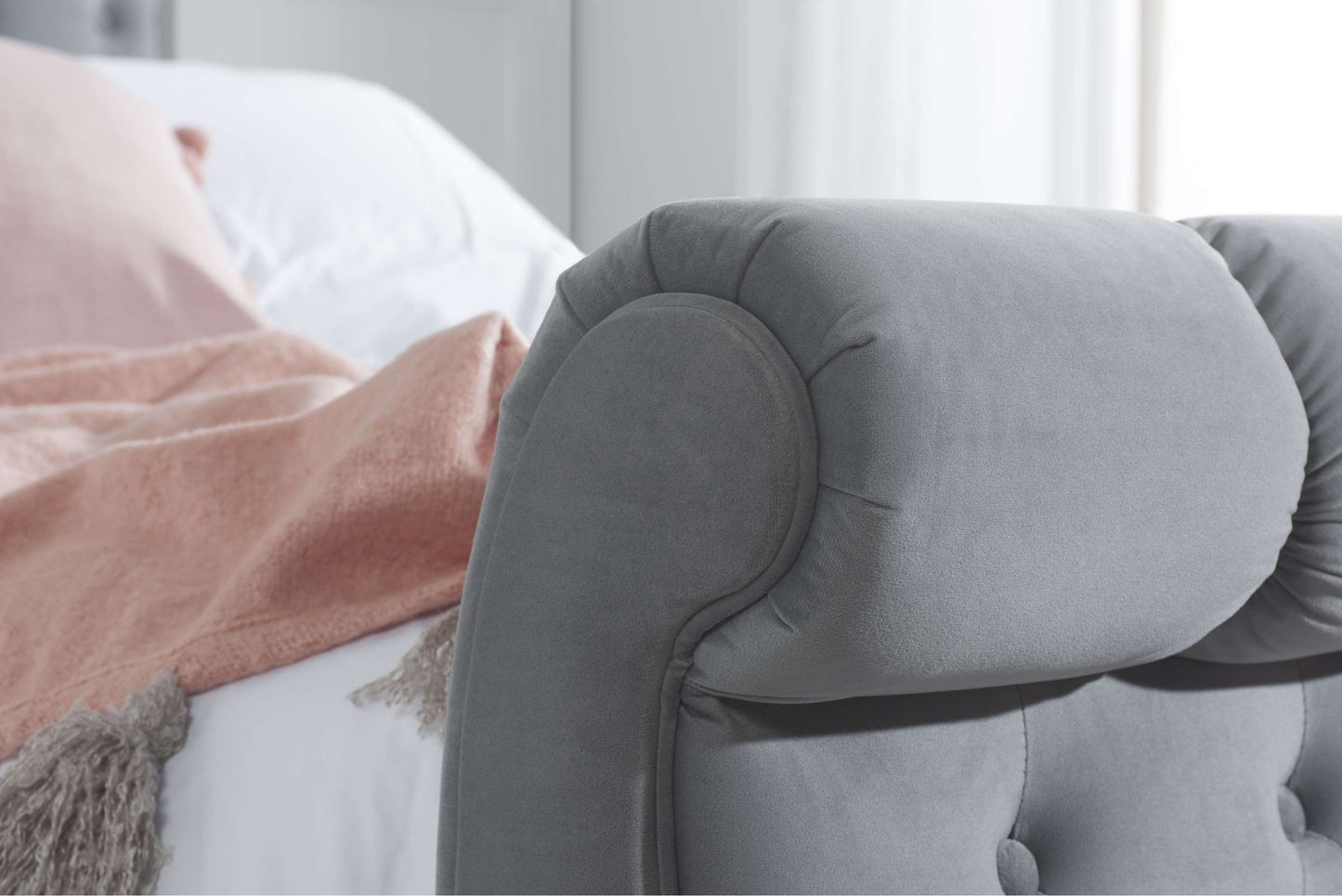 Colorado Grey Fabric Bed