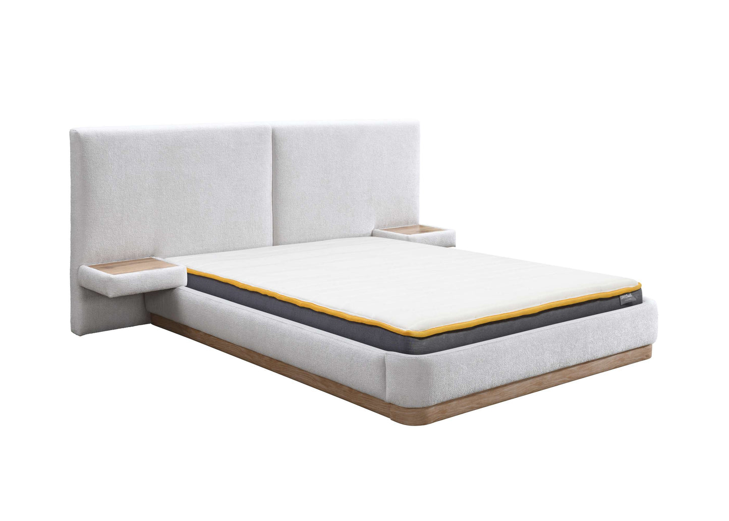 Como Light Grey Fabric Bed