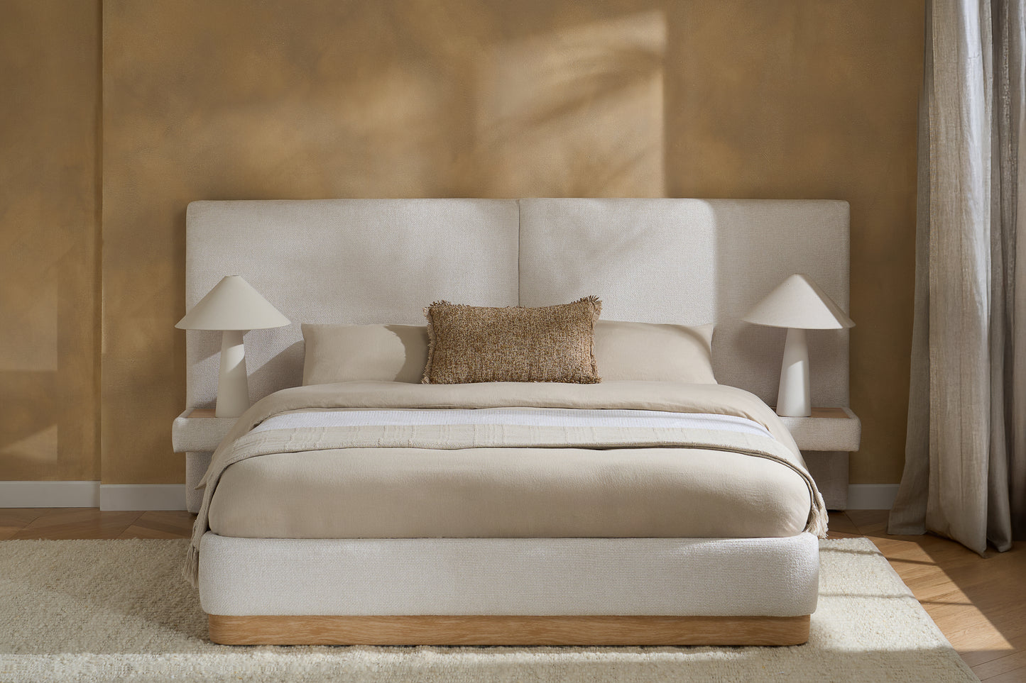 Como Light Grey Fabric Bed