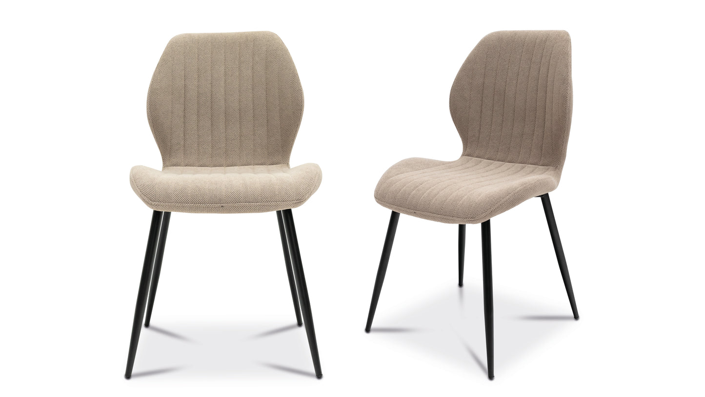 Willow 1.2m Light Oak Round Dining Table Set + Ashton Stone Fabric Dining Chairs
