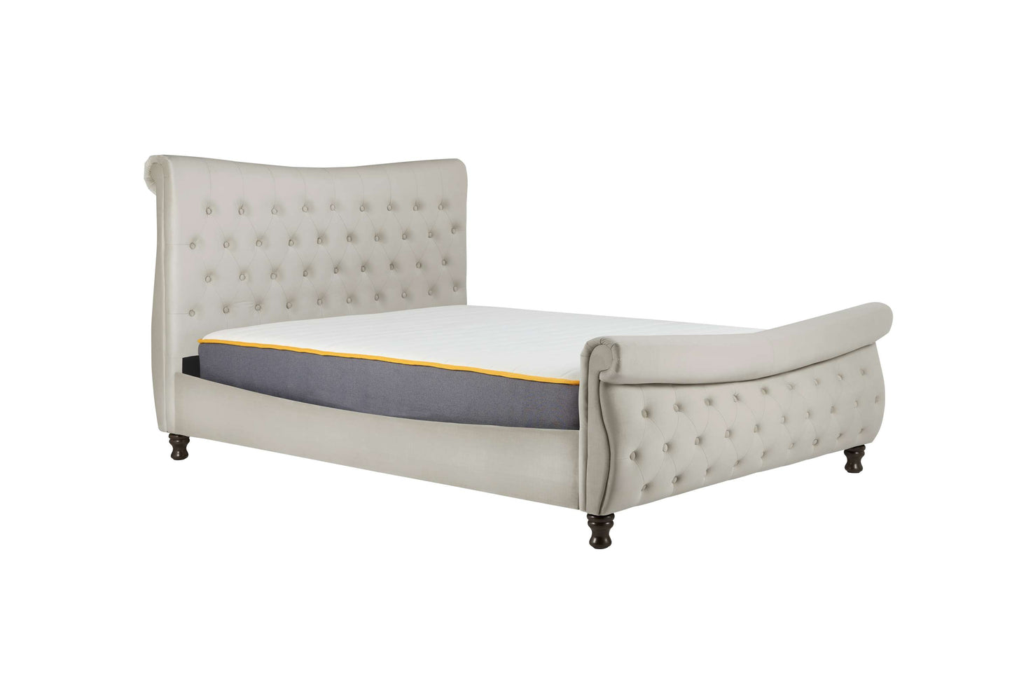 Copenhagen Stone Grey Fabric Bed