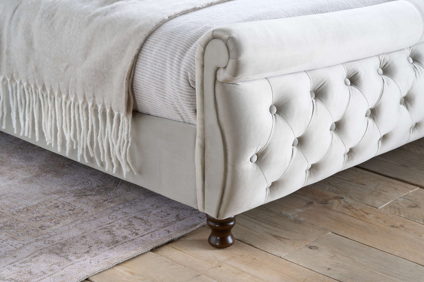 Copenhagen Stone Grey Fabric Bed