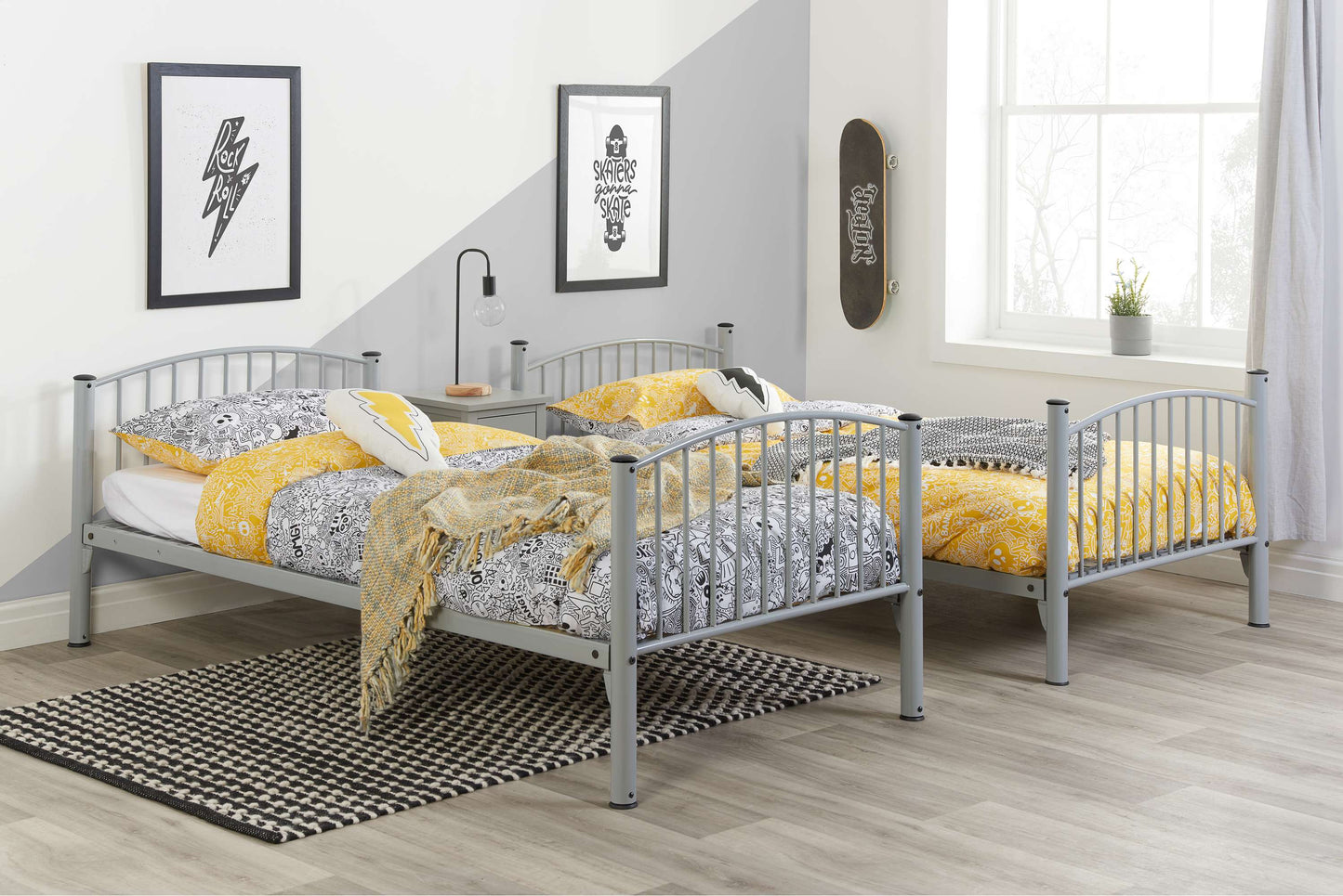 Corfu Metal Grey Bunk Bed