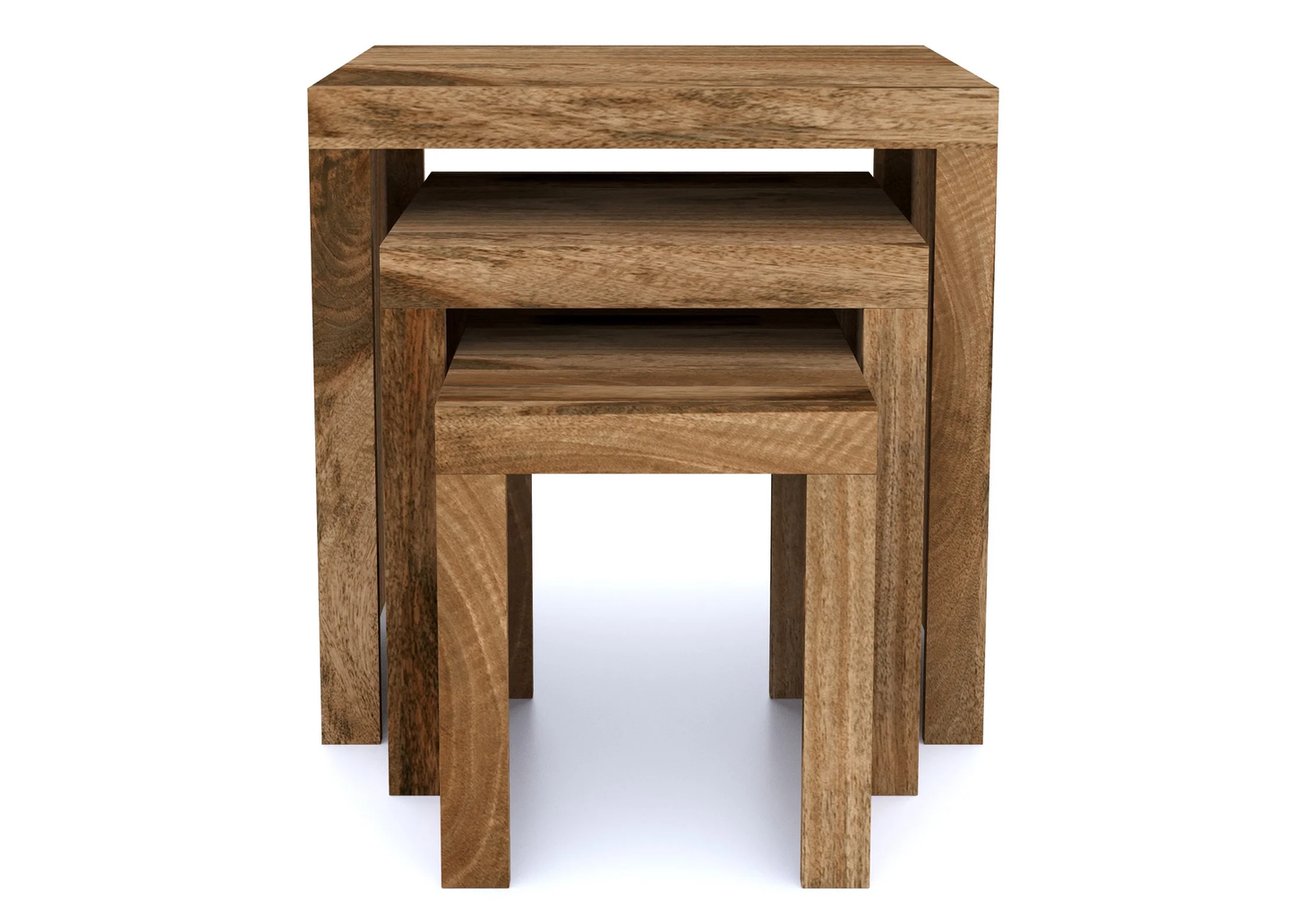 Cube Mango Solid Wood Nest of 3 Tables