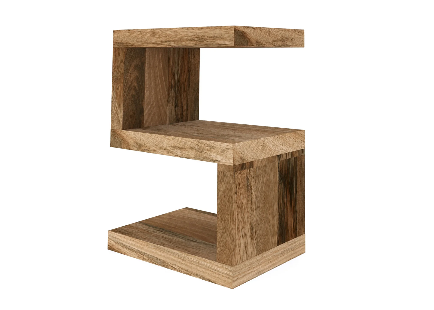 Cube Mango Solid Wood S Shape Lamp / Side Table