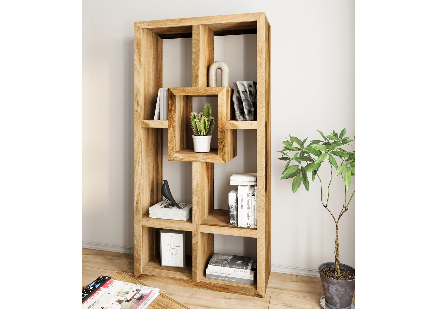 Cube Mango Solid Wood Large Bookcase