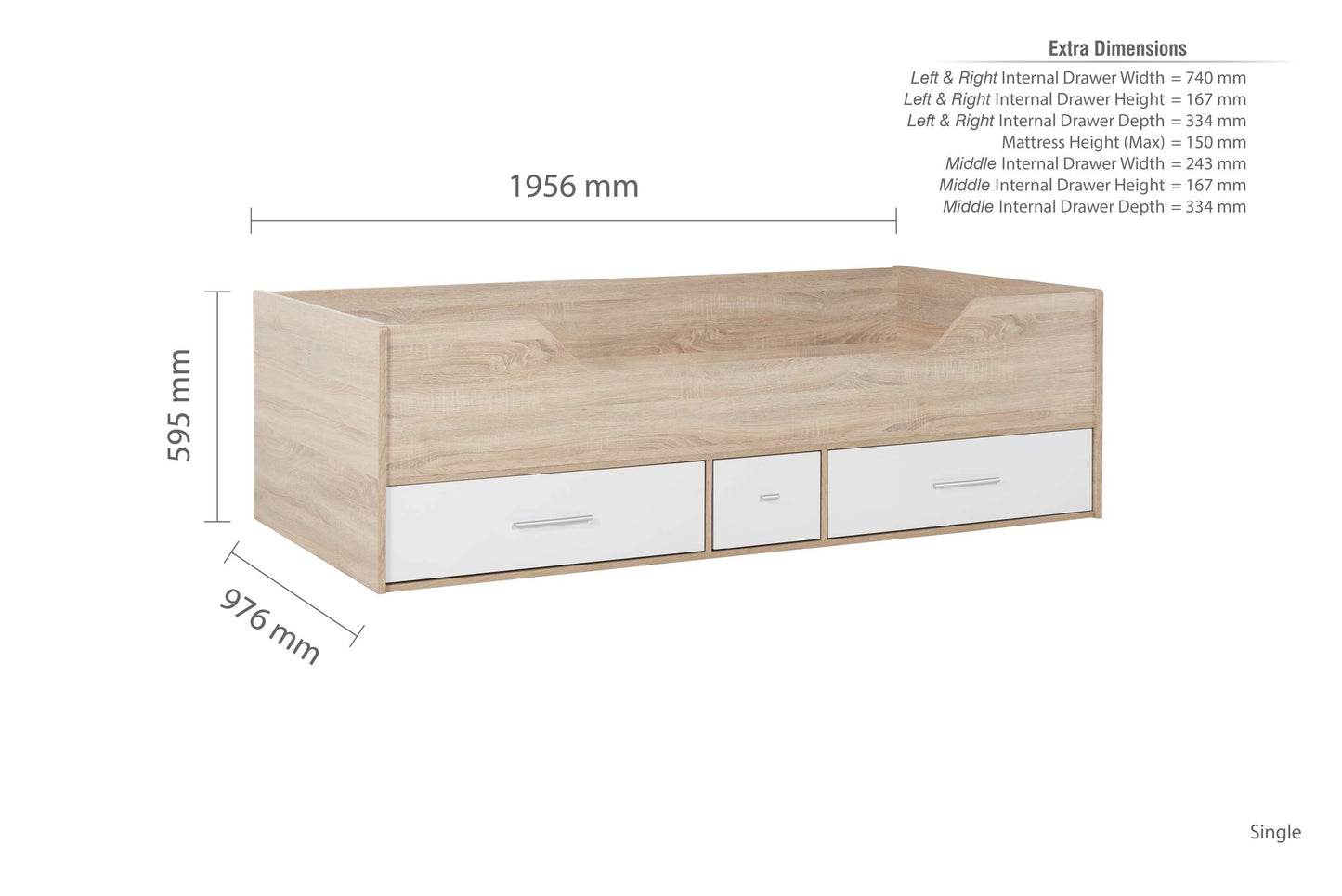 Camden White & Oak Cabin Bed