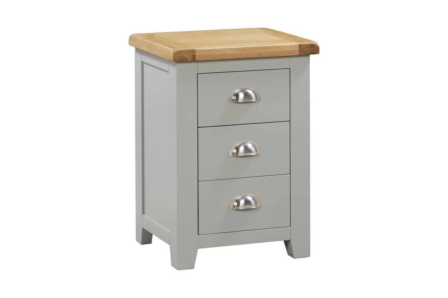 Capri Light Grey & Oak 3 Drawer Locker