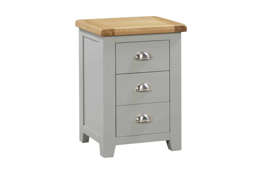 Capri Light Grey & Oak 3 Drawer Locker