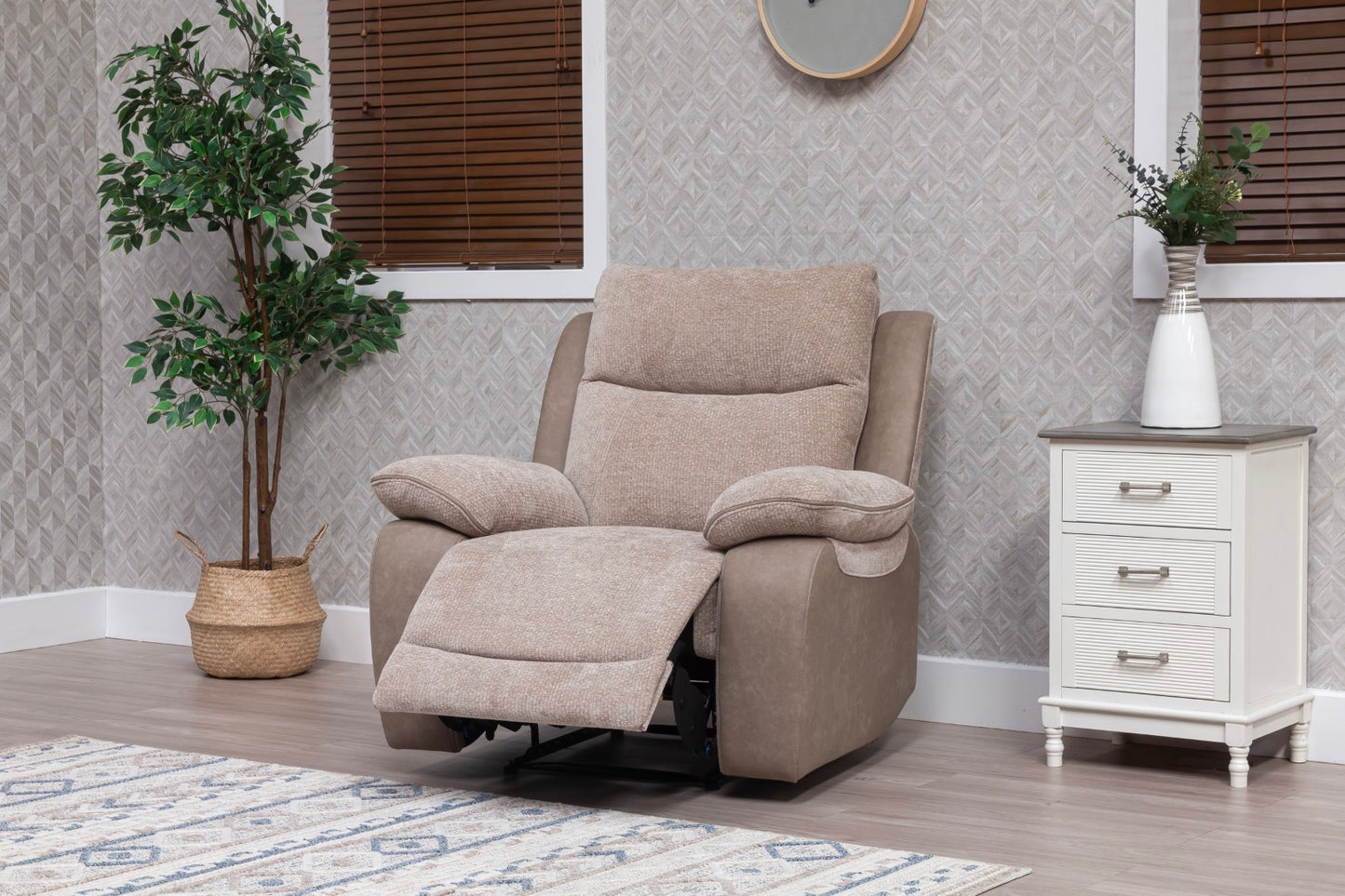 Carina Recliner Sofas - Natural Two Tone