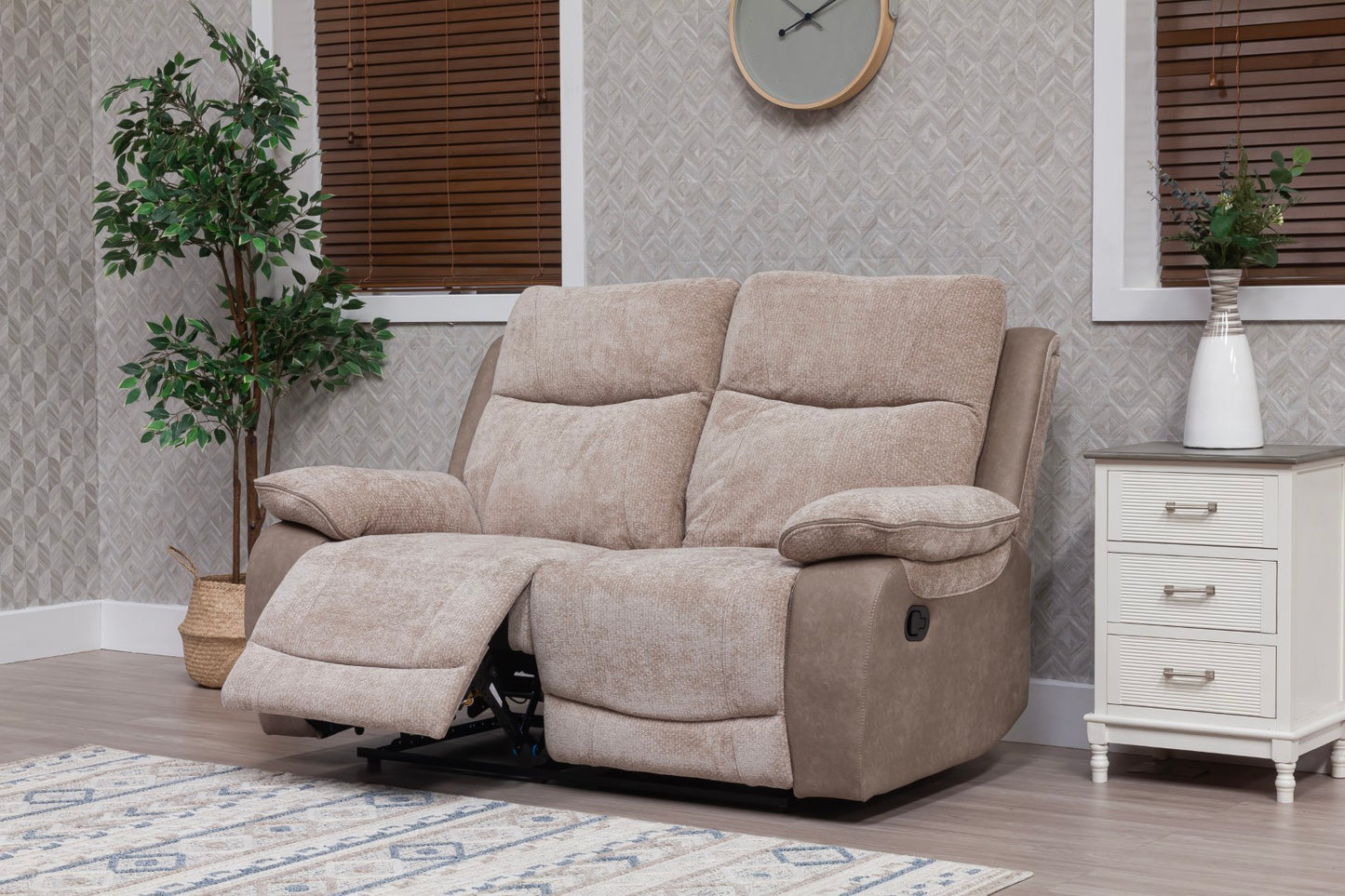 Carina Recliner Sofas - Natural Two Tone