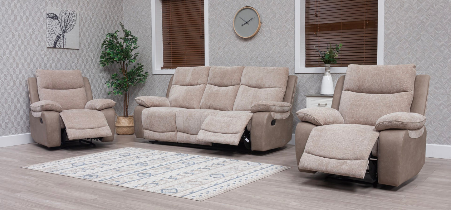 Carina Recliner Sofas - Natural Two Tone