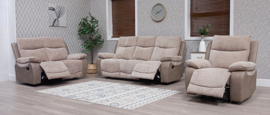 Carina Recliner Sofas - Natural Two Tone