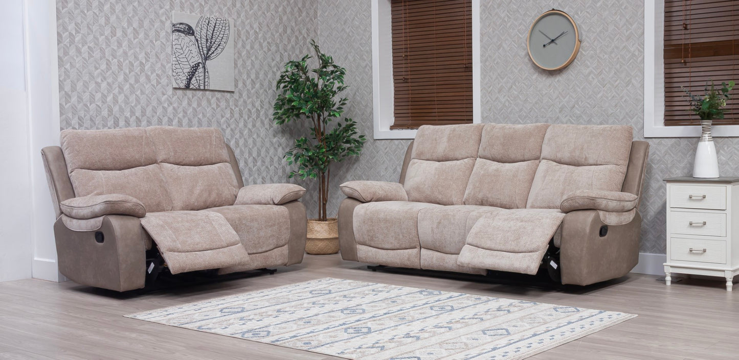 Carina Recliner Sofas - Natural Two Tone