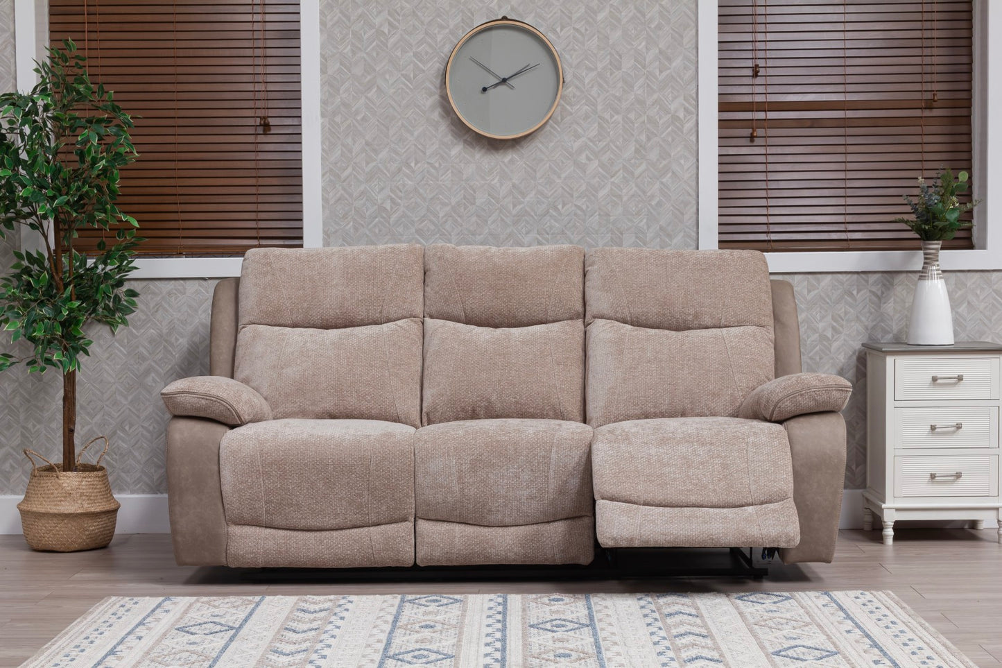 Carina Recliner Sofas - Natural Two Tone
