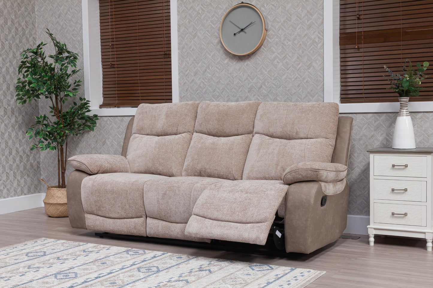 Carina Recliner Sofas - Natural Two Tone