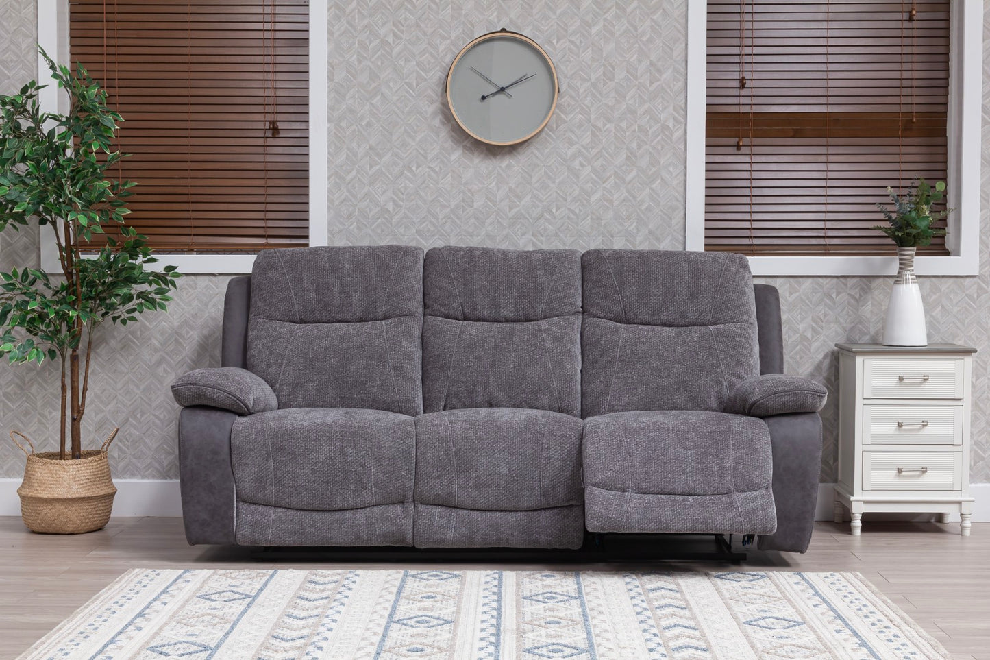 Carina Recliner Sofas - Pewter Grey Two Tone
