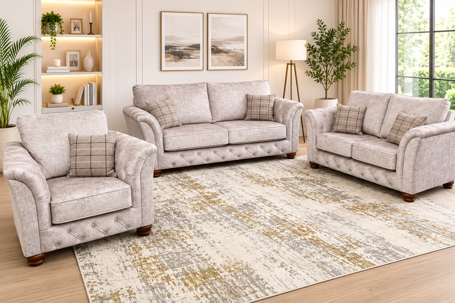 Mayfair Fabric 3+2+1 Seater Sofa Set