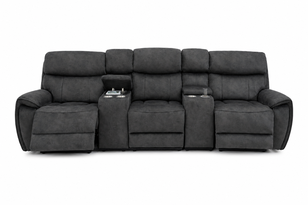 Seville Power Reclining Sofas - Charcoal Fabric
