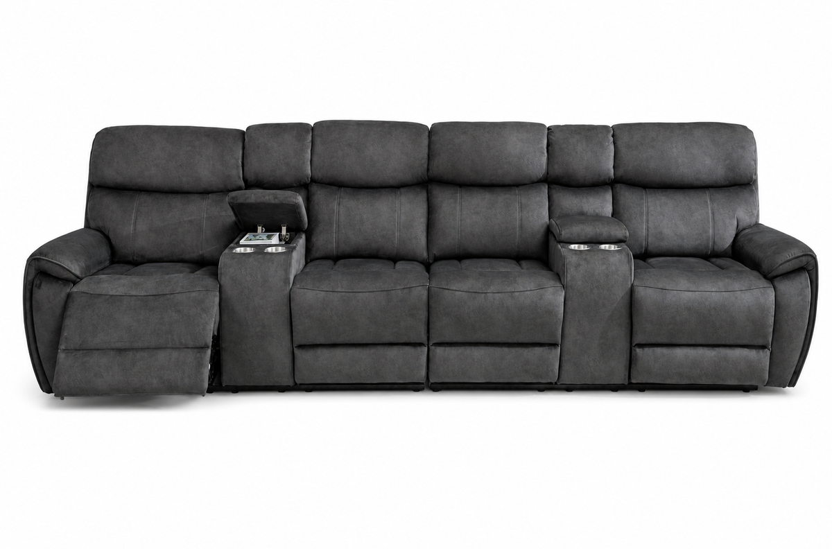 Seville Power Reclining Sofas - Charcoal Fabric