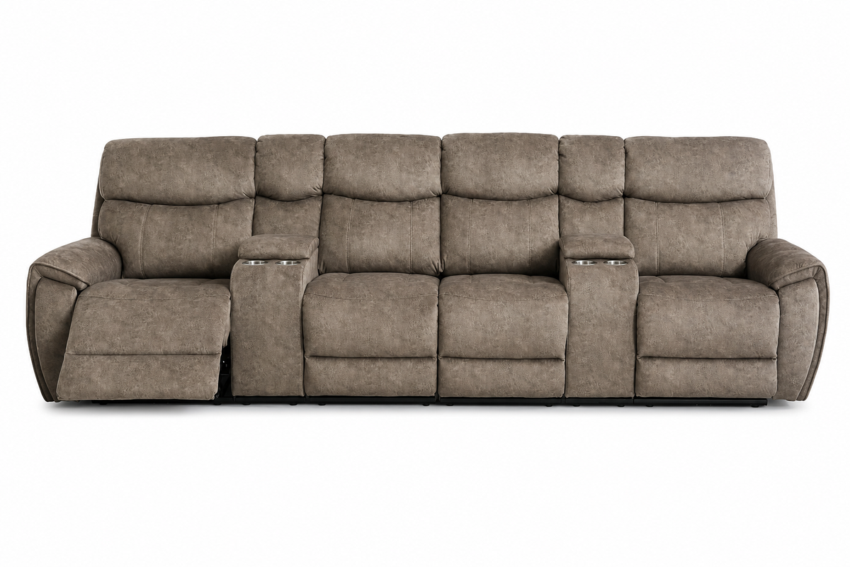 Seville Power Reclining Sofas - Taupe Fabric