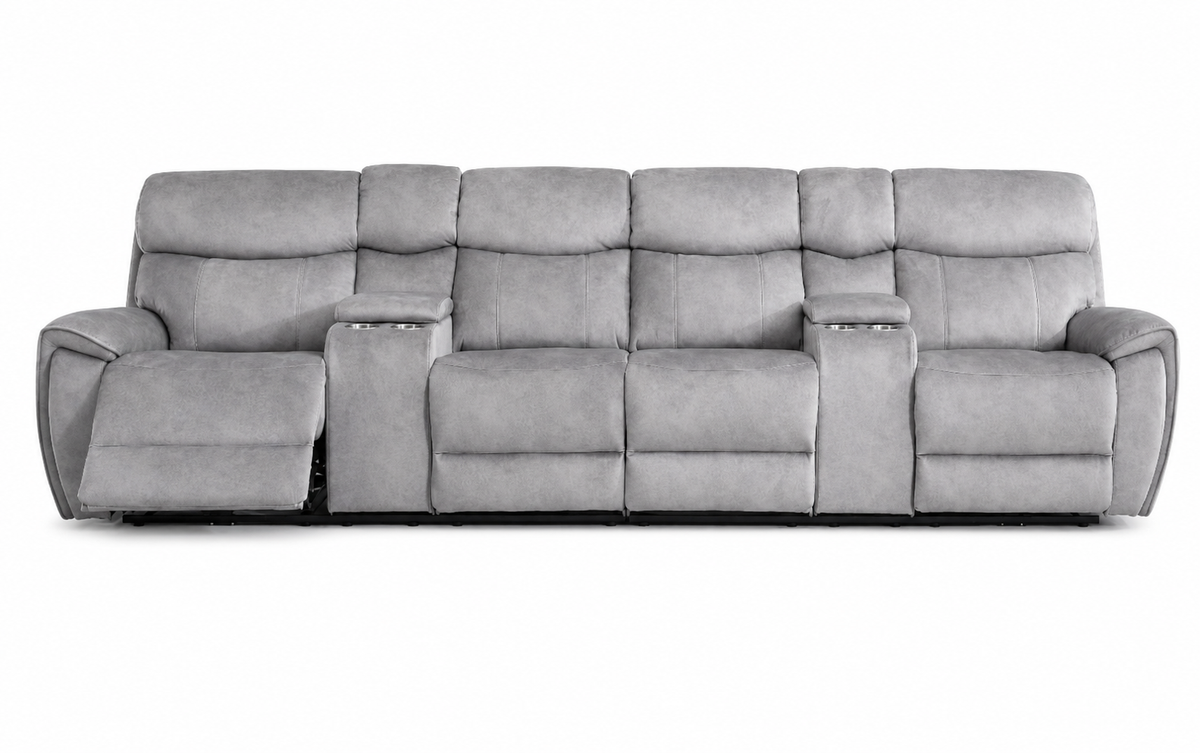 Seville Power Reclining Sofas - Platinum Fabric