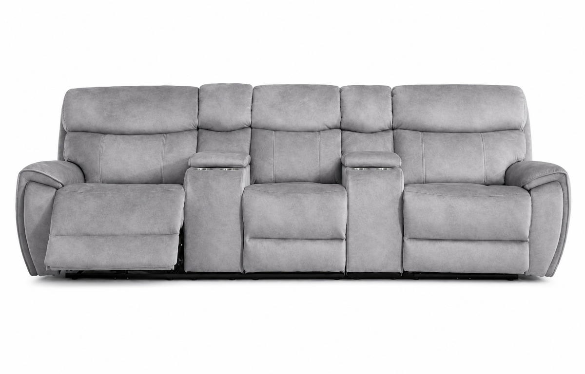 Seville Power Reclining Sofas - Platinum Fabric