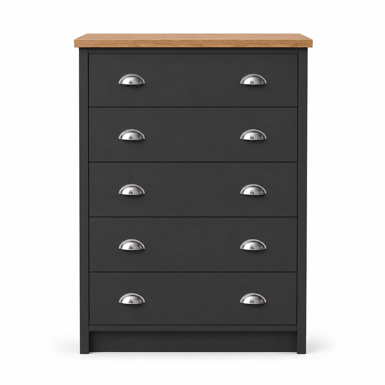 Millwood Charcoal Grey 5 Drawer Chest