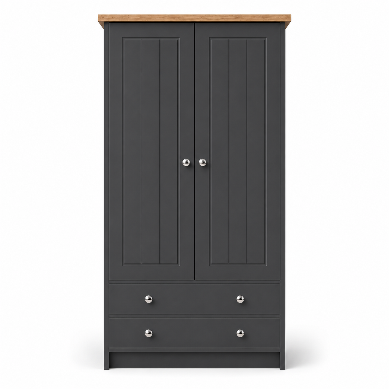 Millwood Charcoal Grey Two Door Two Drawer Wardrobe