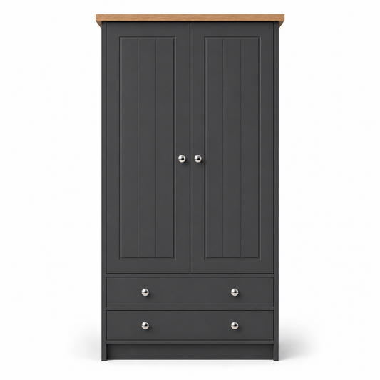 Millwood Charcoal Grey Two Door Two Drawer Wardrobe