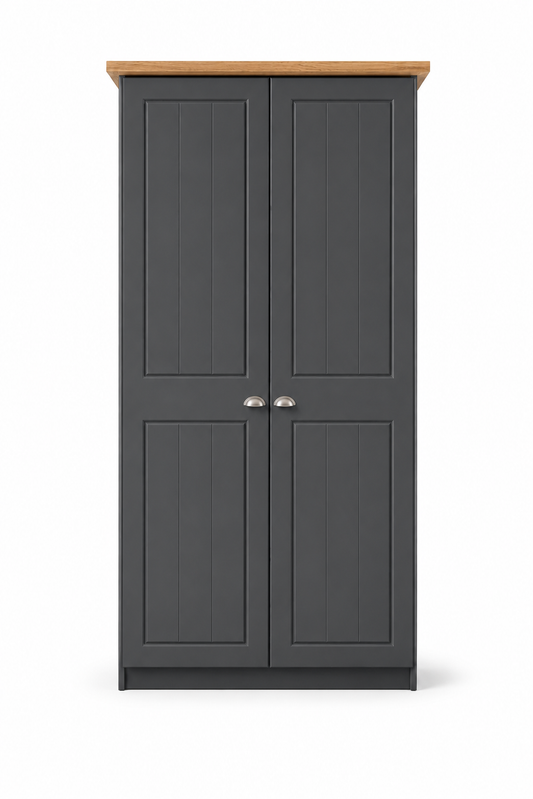 Millwood Charcoal Grey Two Door Wardrobe