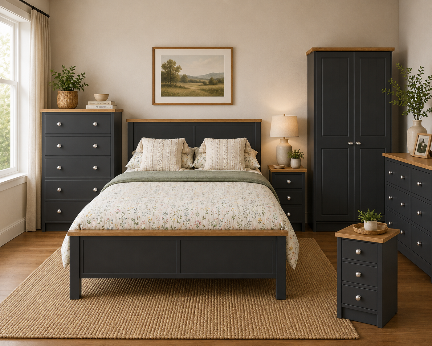 Millwood Charcoal Grey 4 Drawer Chest