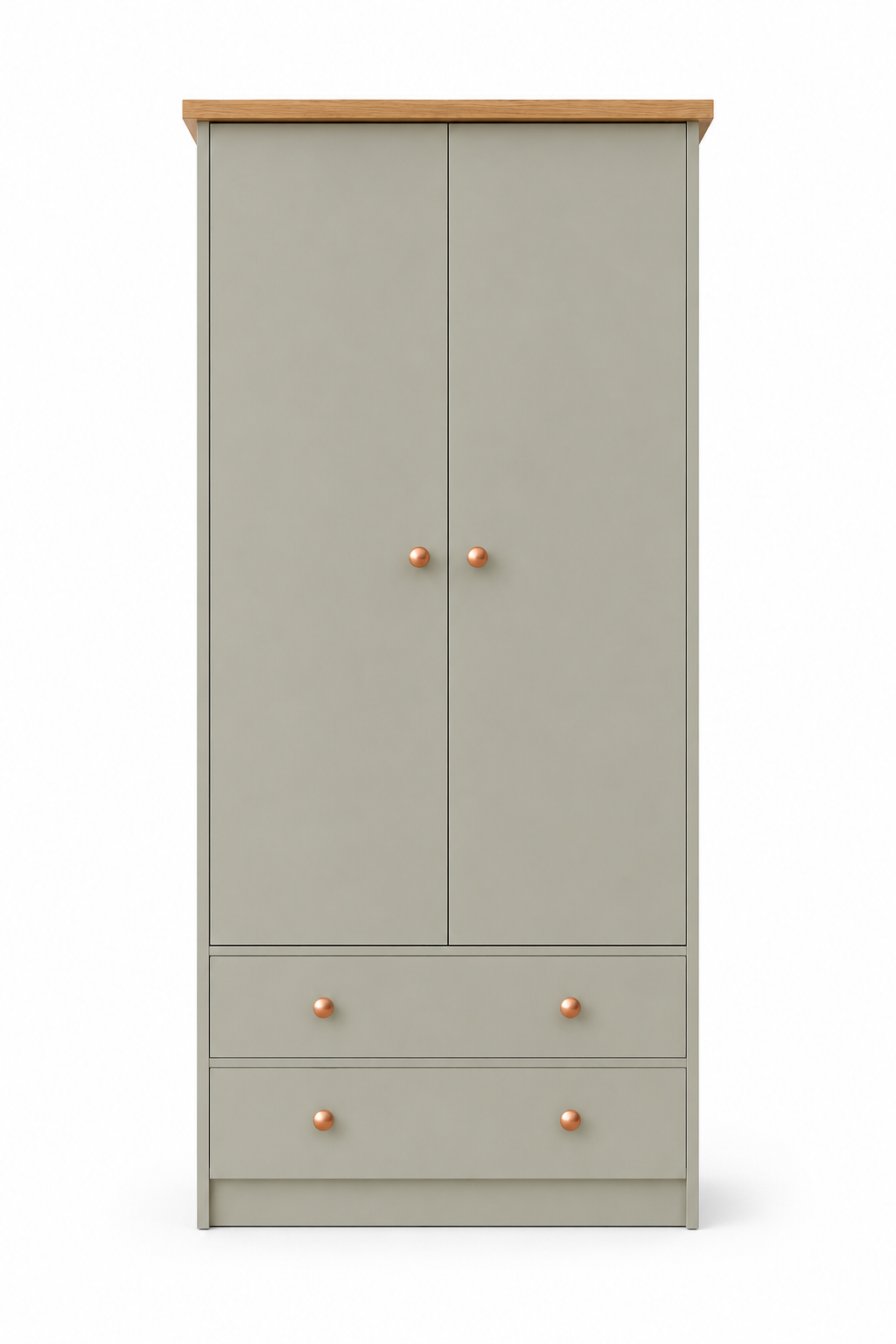 Millwood French Green Two Door Two Drawer Wardrobe