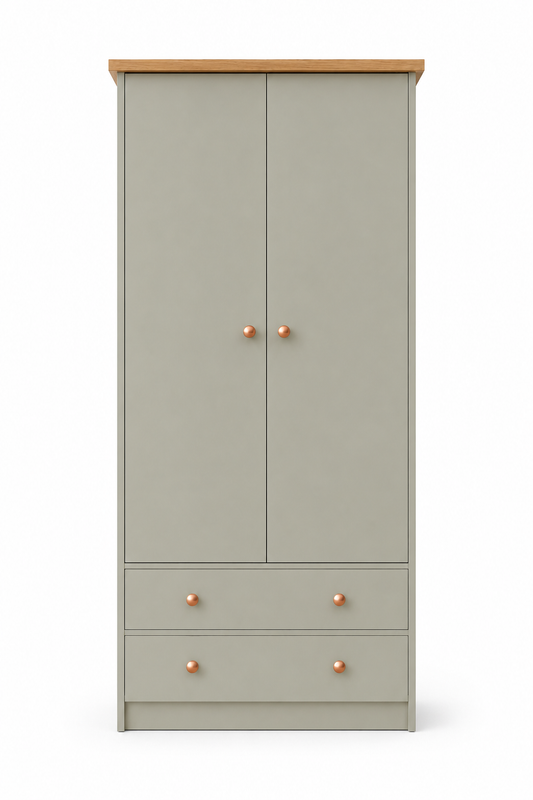 Millwood French Green Two Door Two Drawer Wardrobe