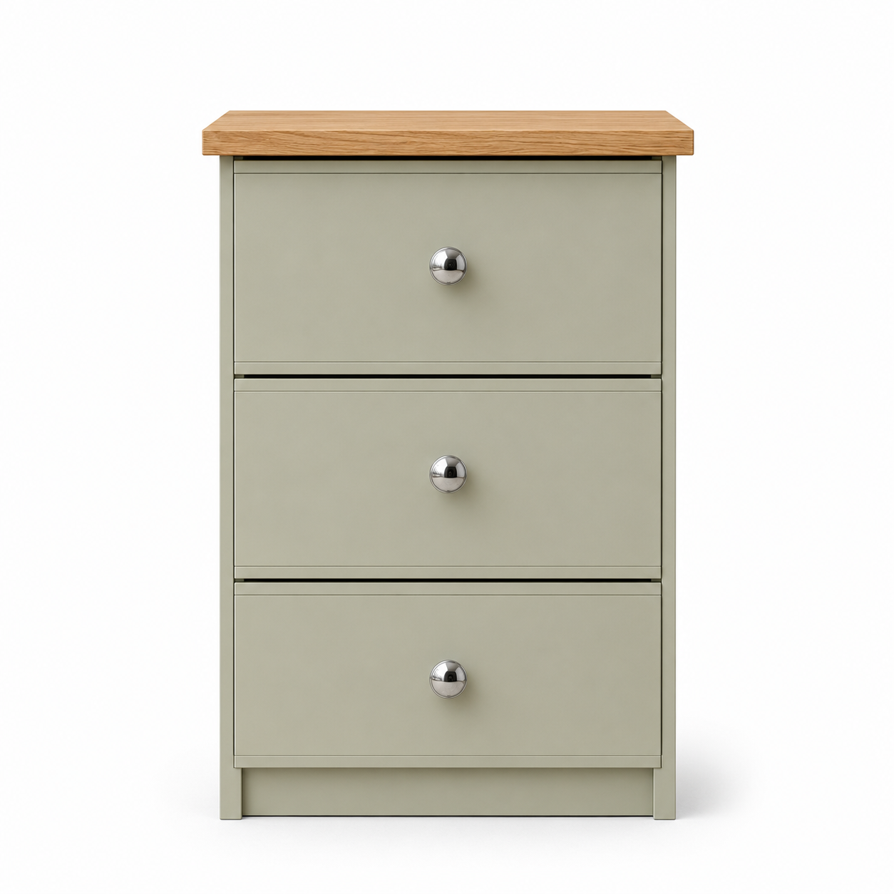 Millwood French Green 3 Drawer Bedside Locker