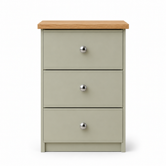 Millwood French Green 3 Drawer Bedside Locker