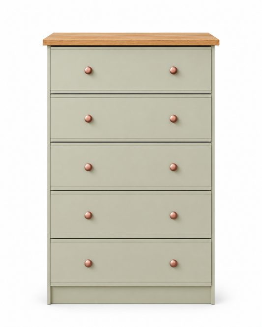 Millwood French Green 5 Drawer Chest