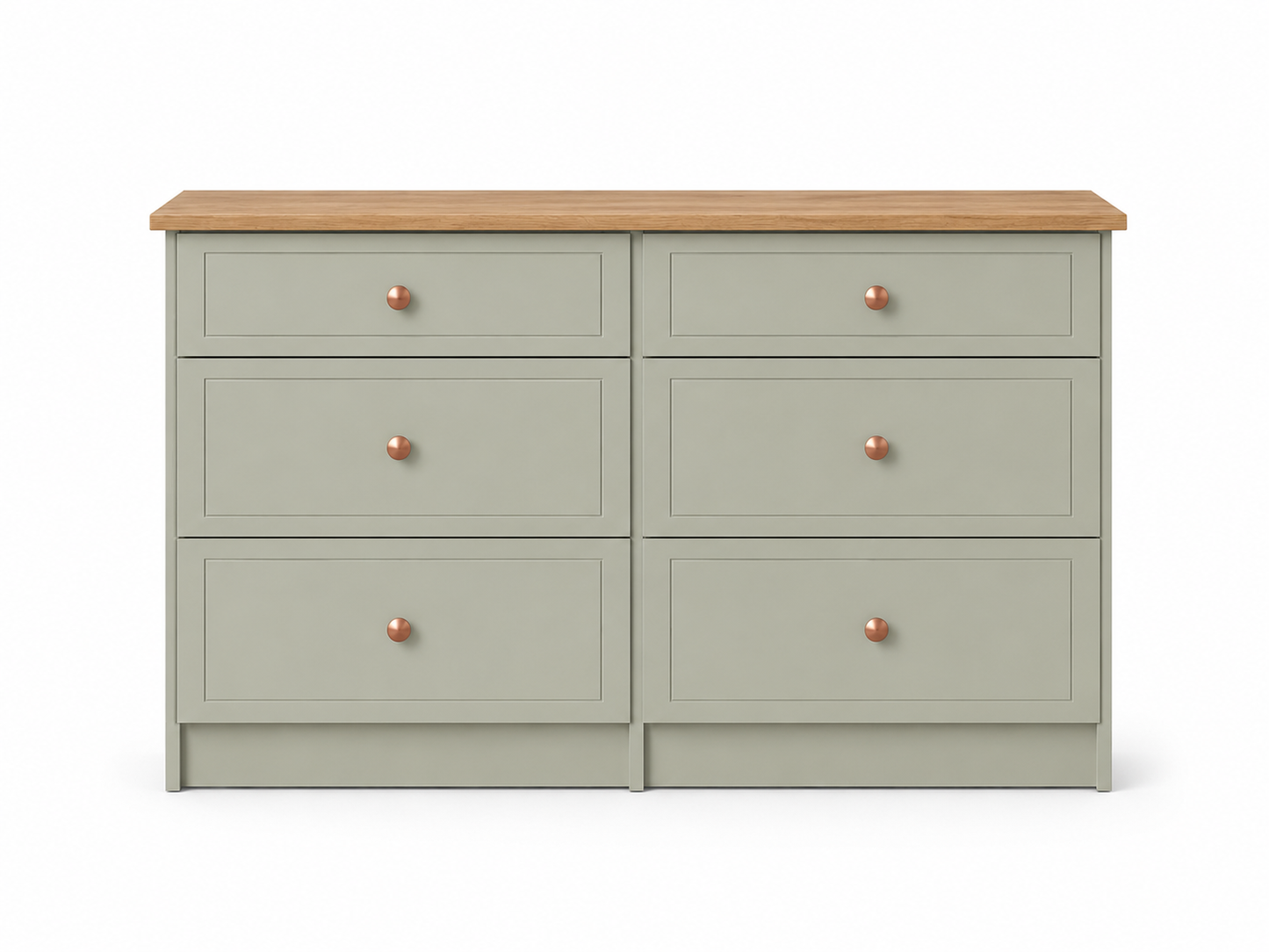 Millwood French Green 6 Drawer Mid Chest