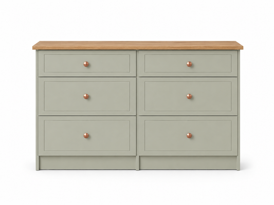 Millwood French Green 6 Drawer Mid Chest