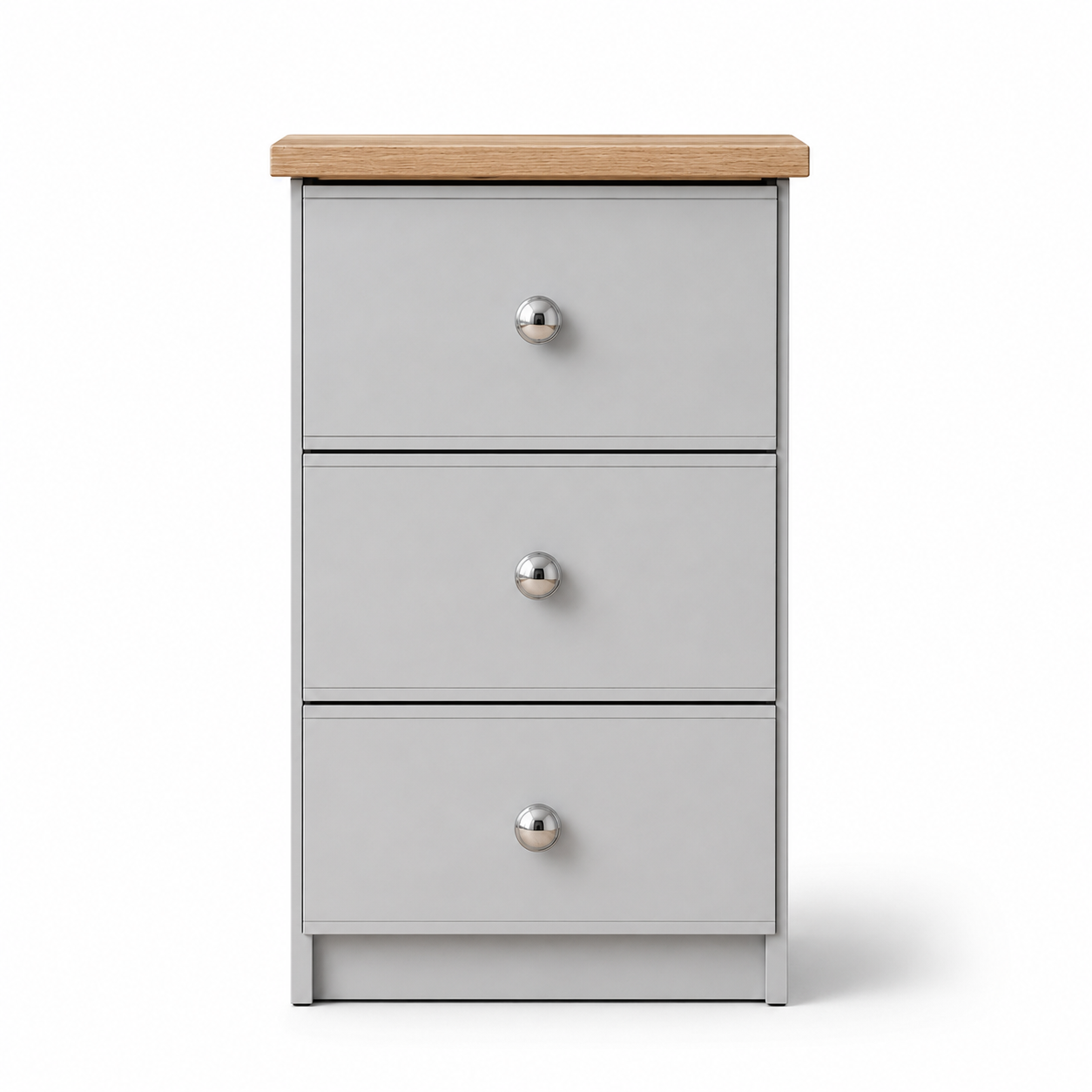 Millwood Light Grey 3 Drawer Bedside Locker