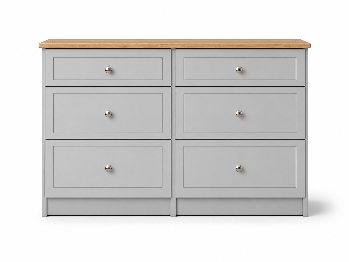 Millwood Light Grey 6 Drawer Mid Chest