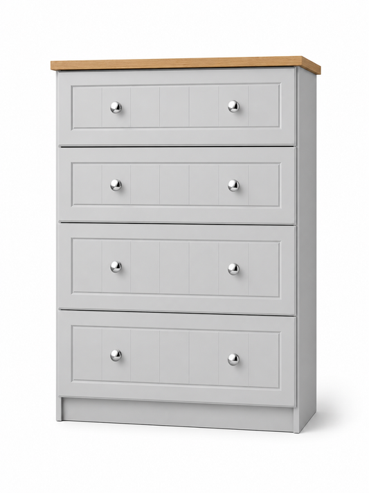 Millwood Light Grey 4 Drawer Deep Chest