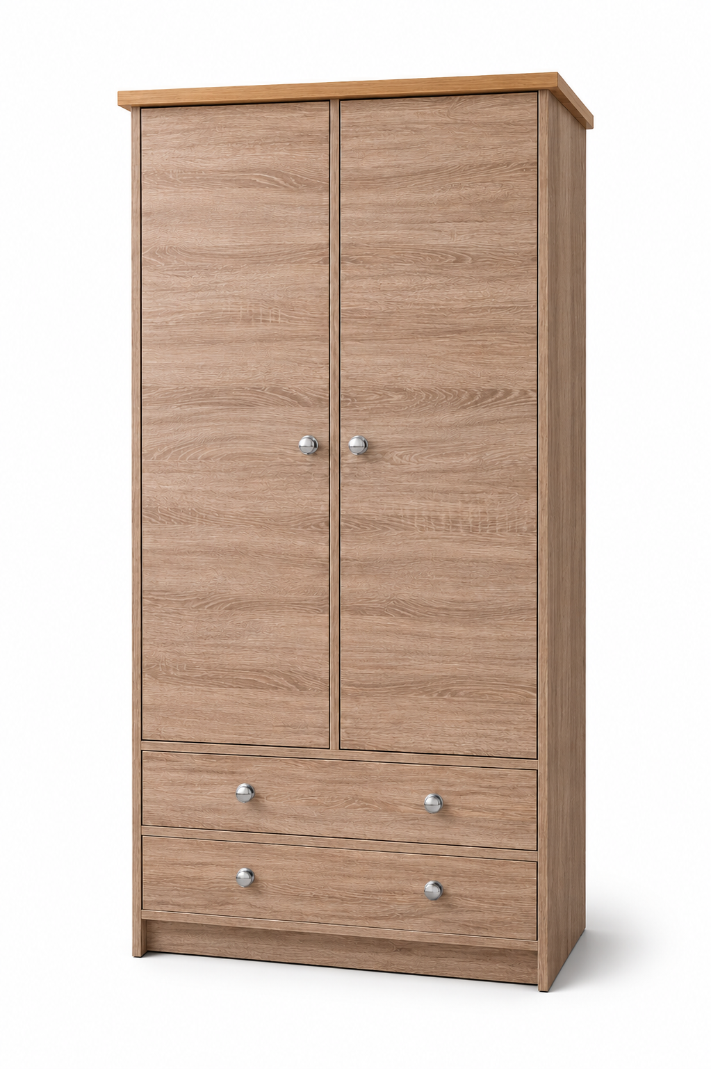 Millwood Sonoma Oak Two Door Two Drawer Wardrobe